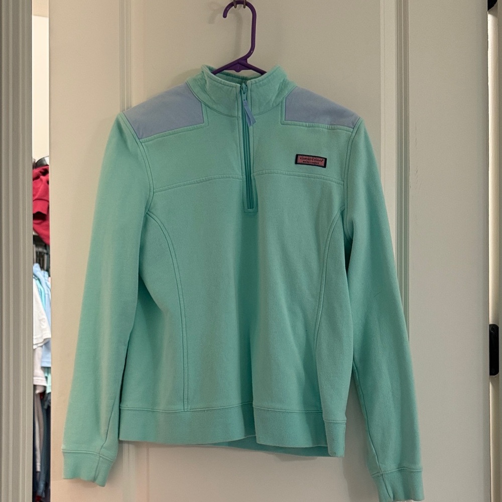 Vineyard Vines Light Green Quarter-Zip Hoodie
